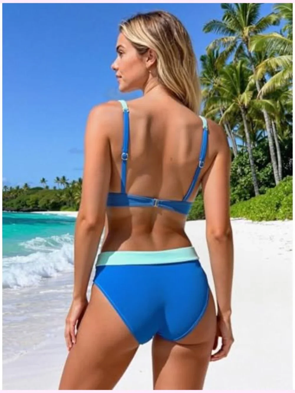 High Waisted Push Up Bikini Set with Underwire Tummy Control